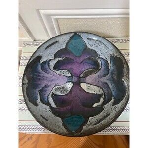 Potters Brown Signed Art Studio Pottery Multicolor Coin bowl Trinket Dish